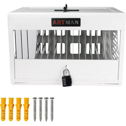 16 Bay Charging Cabinet for Laptop, Chromebook, Locking Charging Station-WHITE