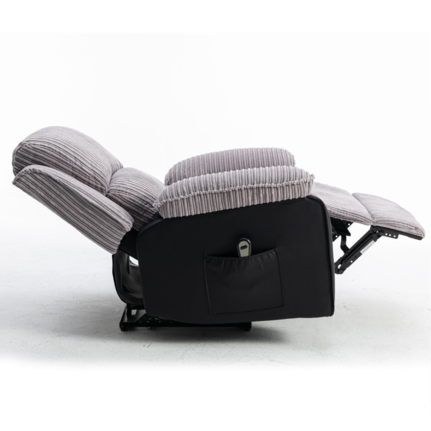 Grey Fabric Recliner Chair Theater Single Recliner Thick Seat and Backrest, suitable for living room, side bags Electric sofa chair, electric remote control.The angle can adjust freely