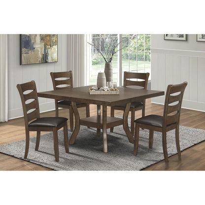 Transitional Style Unique Back Design Set of 2pc Wooden Side Chairs Brown Finish Dining Room Furniture