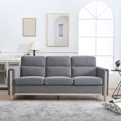 Comfortable Solid Wood Three-Seater Sofa - Soft Cushions, Durable and Long-lasting, 79.5" Sofa Couch for Living Room