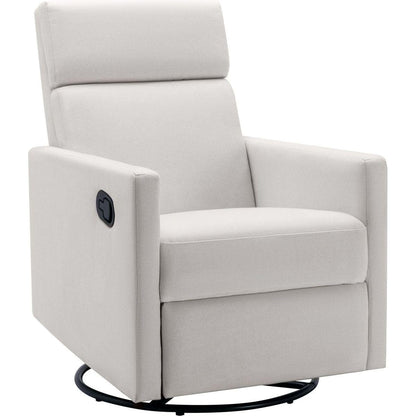 Modern Upholstered Rocker Nursery Chair Plush Seating Glider Swivel Recliner Chair, Beige