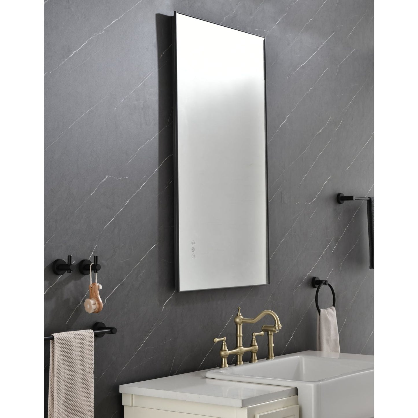 42x 24 Inch LED Mirror Bathroom Vanity Mirror with Back Light, Wall Mount Anti-Fog Memory Large Adjustable Vanity Mirror