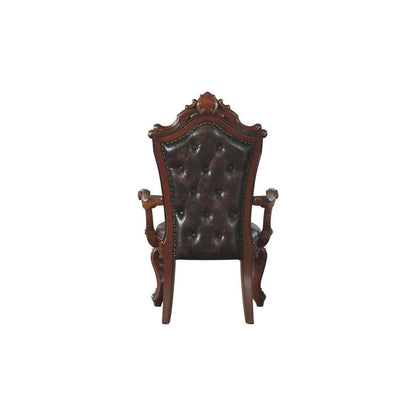 Picardy Arm Chair (Set-2), Cherry Oak & PU