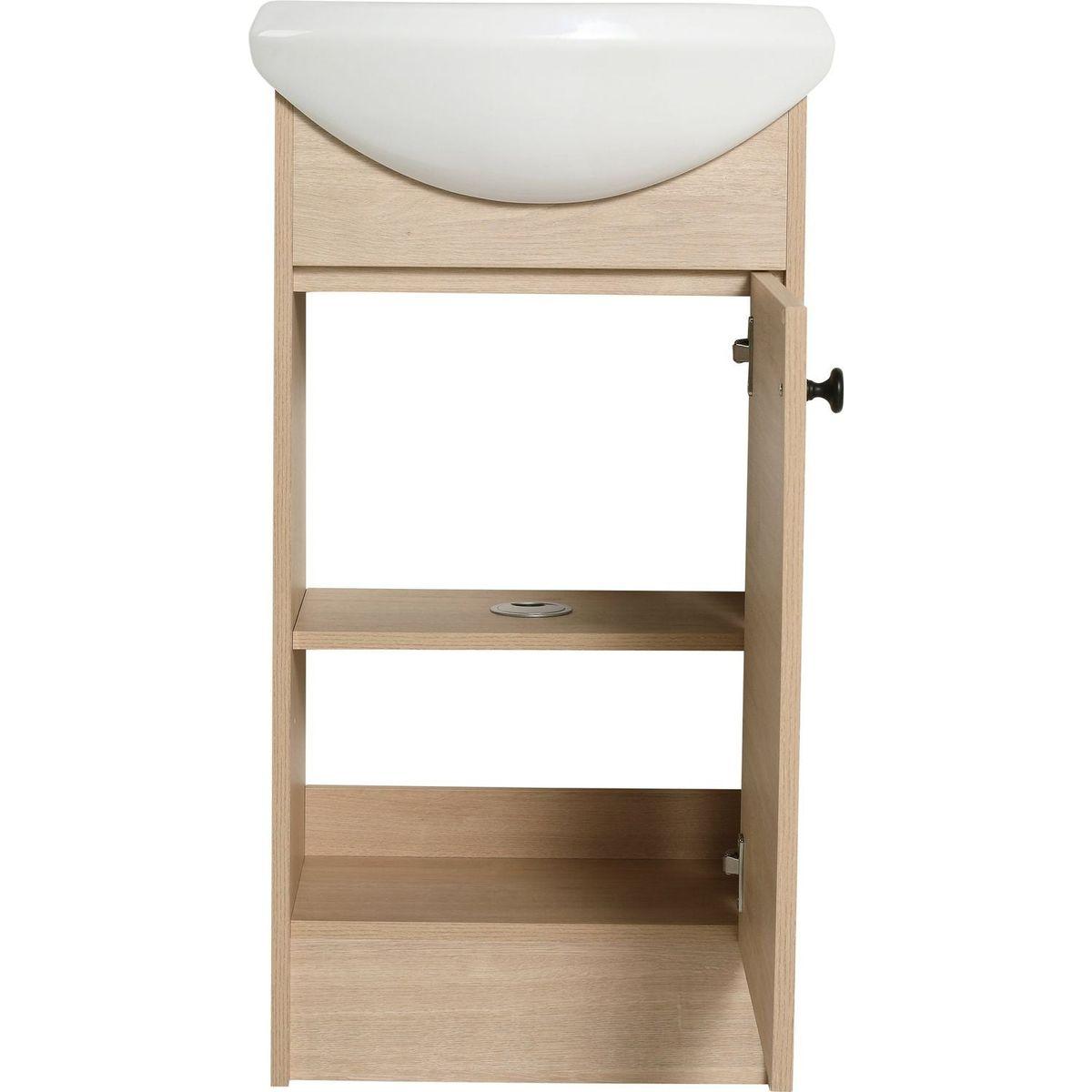 Freestanding 18 Inch Bathroom Vanity, Small Bathroom Vanity With Sink, Bathroom Vanity and Sink Combo (KD-PACKING)-G-BVB02218PLO