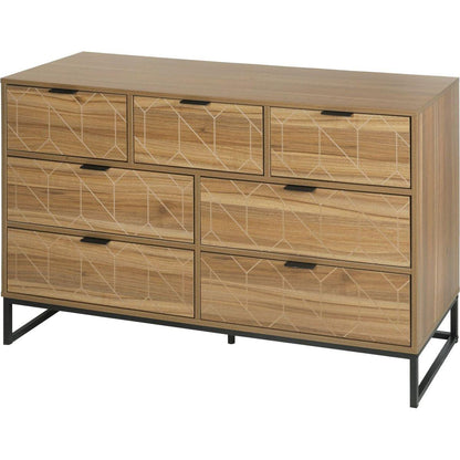 Modern 7 Drawer Dresser Wood Cabinet (Walnut)
