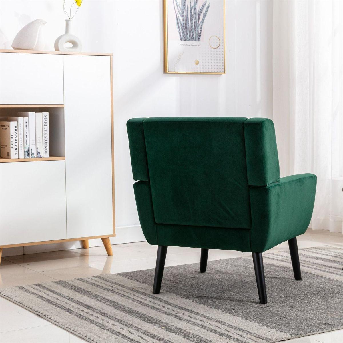 Modern Soft Velvet Material Ergonomics Accent Chair Living Room Chair Bedroom Chair Home Chair With Black Legs For Indoor Home - Streamdale Furniture