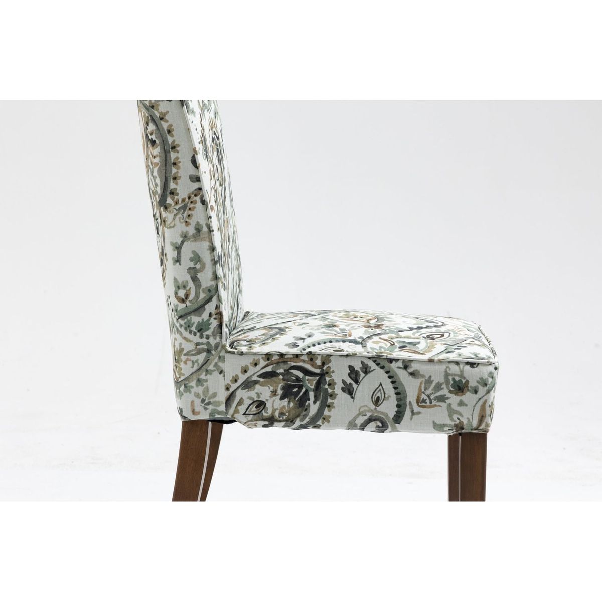 Cover Removable Interchangeable and Washable Taupe Cashew Fabric Upholstered Parsons Chair with Solid Wood Legs 2 PCS