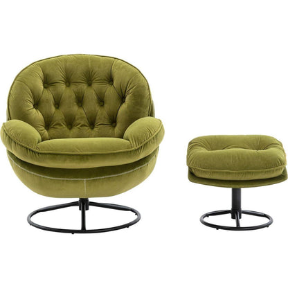 Accent chair TV Chair Living room Chair with Ottoman-FRUIT GREEN