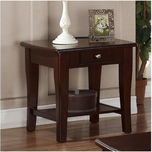 Modern Wooden Brown 1pc End Table Living Room Sofa Side Table