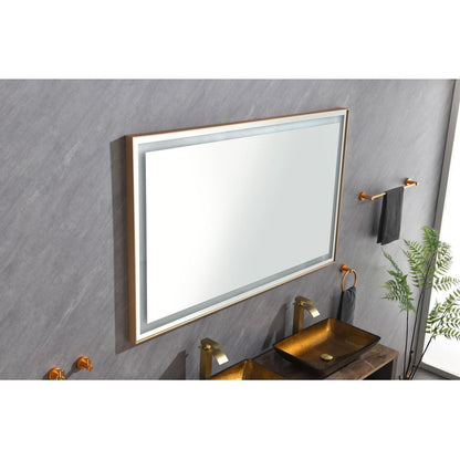 60x36 LED Lighted Bathroom Wall Mounted Mirror with High Lumen+Anti-Fog Separately Control