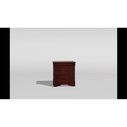 1pc Nightstand Cherry Finish Louis Philippe Solid wood English Dovetail Construction Antique Nickle Hanging Pulls