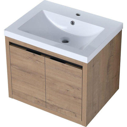 Bathroom Cabinet With Sink, Soft Close Doors, Float Mounting Design, 24 Inch For Small Bathroom, 24x18