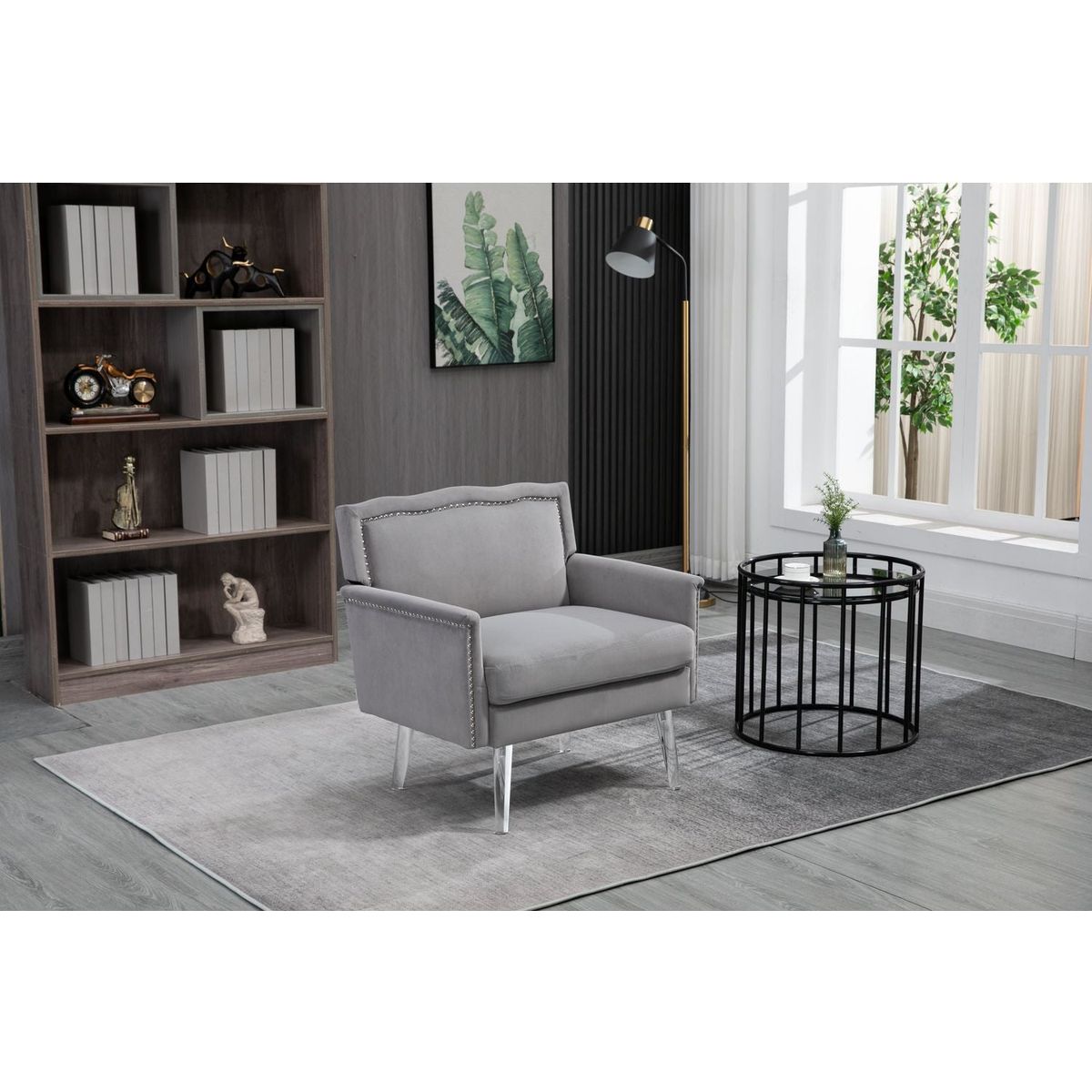 Accent Chair, Living Room Chair / leisure single sofa with acrylic feet