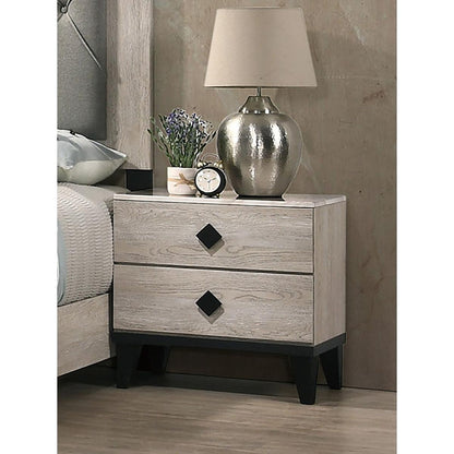 Smithson Nightstand With 2 Drawers Storage in Cream Finish