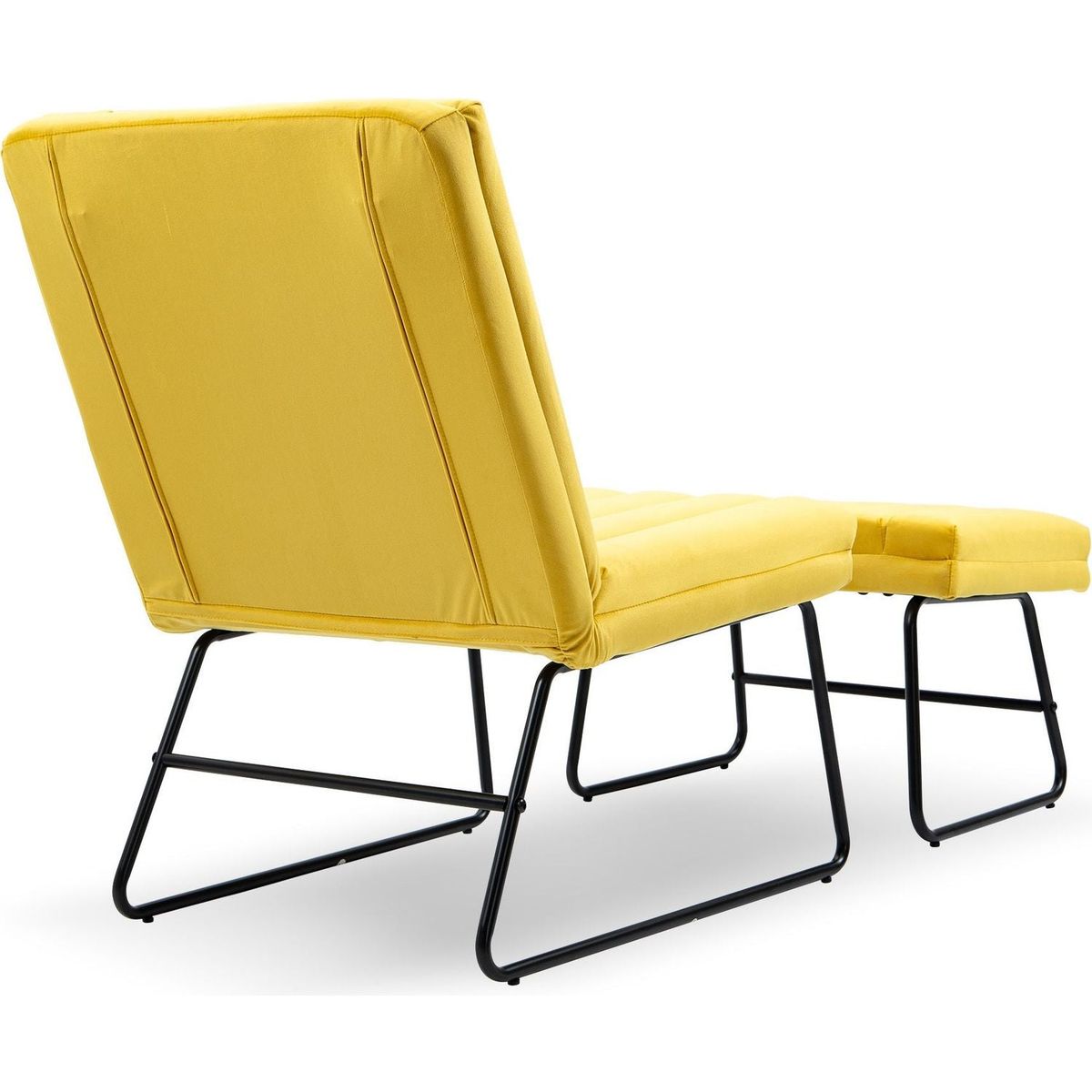 Yellow Modern Lazy Lounge Chair, Contemporary Single Leisure Upholstered Sofa Chair Set