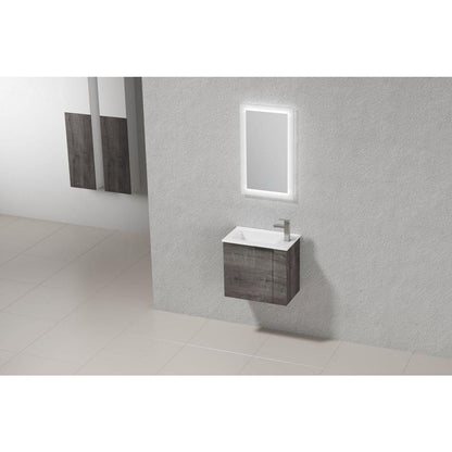 Bathroom Vanity with Sink 22 Inch for Small Bathroom, Floating Bathroom Vanity with Soft Close Door, Small Bathroom Vanity with Sink, 22x13 (KD-Packing)