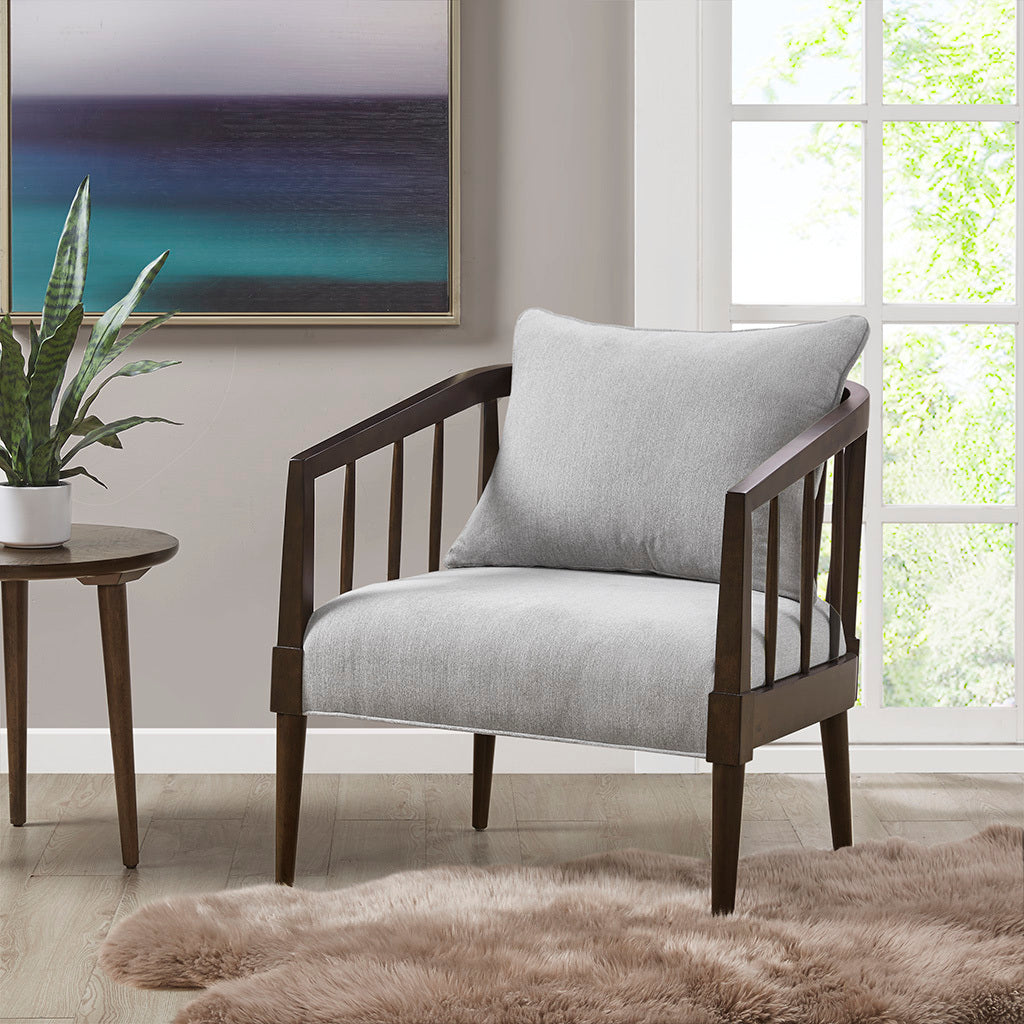 Josefine Spindle Accent Armchair with Removable Back Pillow