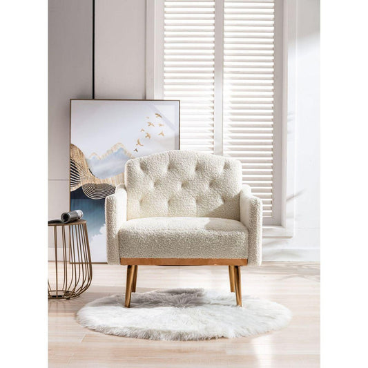 Accent Chair, leisure single sofa with Rose Golden feet