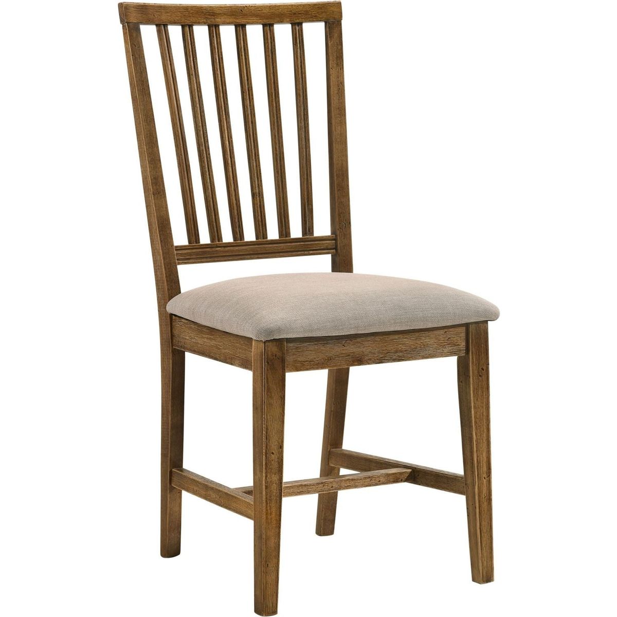 Wallace II Side Chair (Set-2), Tan Linen & Weathered Oak (2Pc/1Ctn)