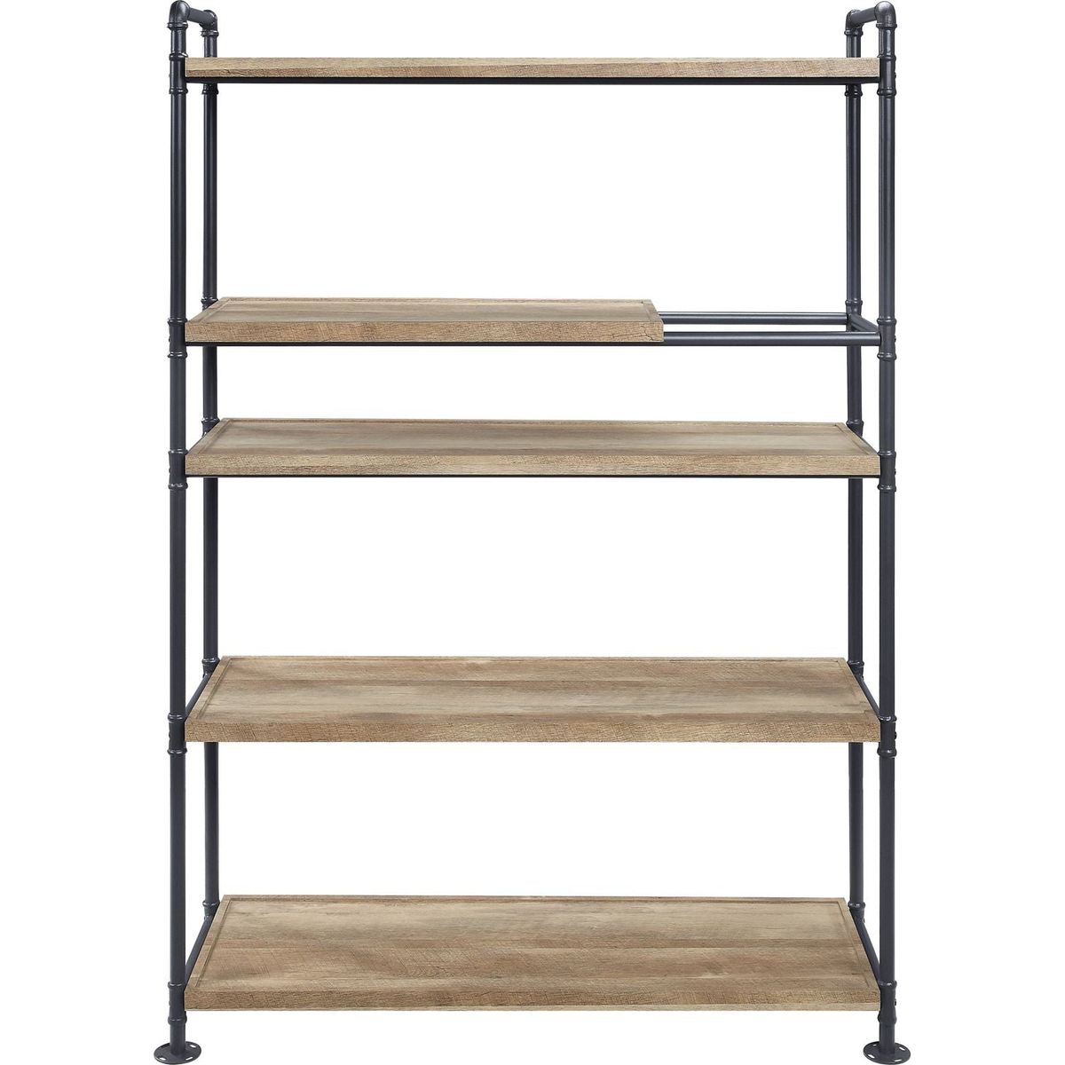 Brantley Bookshelf w/5 Shelves in Oak & Sandy Black Finish AC00758