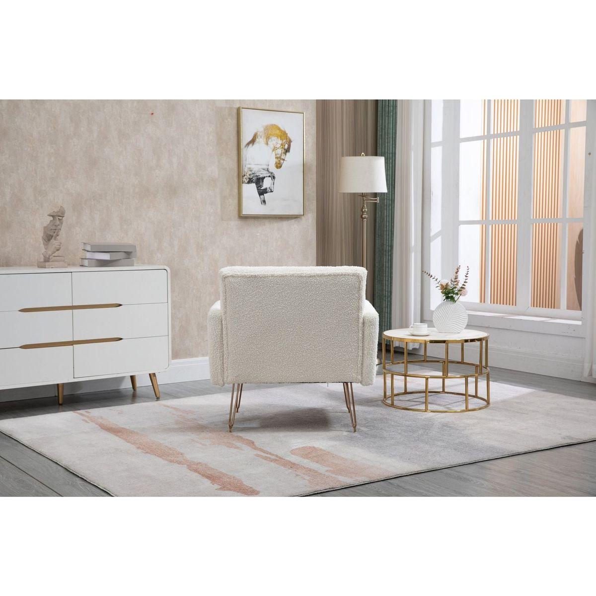 Accent Chair, leisure single sofa with Rose Golden feet