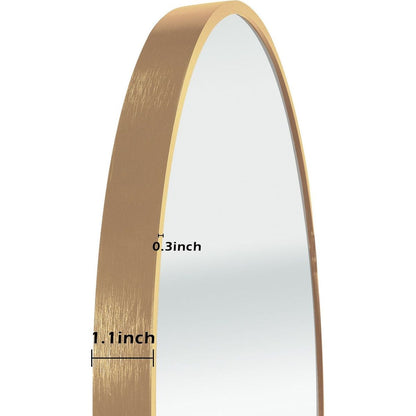 Circle Mirror 20 Inch, Gold Round Wall Mirror Suitable for Bedroom, Vanity, Living Room, Bathroom, Entryway Wall Decor and More, Brushed Aluminum Frame Circle Mirrors for Wall