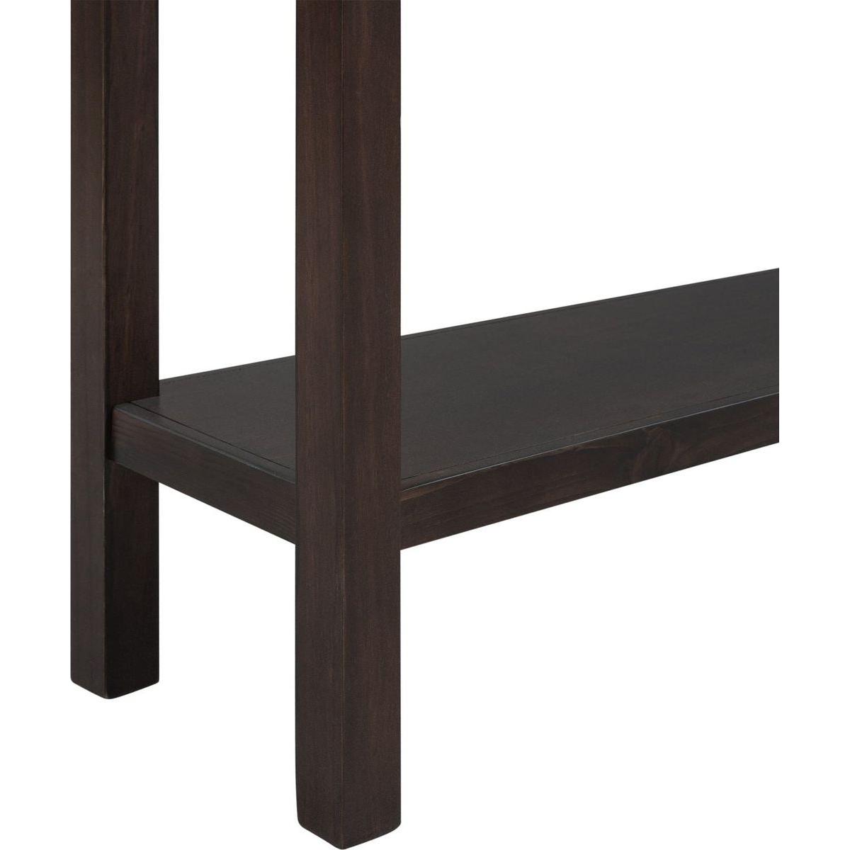 Rustic Entryway Console Table, 60" Long Sofa Table with two Different Size Drawers and Bottom Shelf for Storage (Espresso)