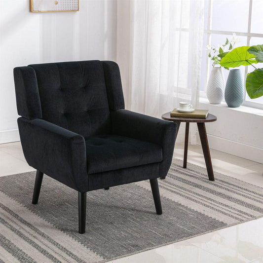Modern Soft Velvet Material Ergonomics Accent Chair Living Room Chair Bedroom Chair Home Chair With Black Legs For Indoor Home - Streamdale Furniture