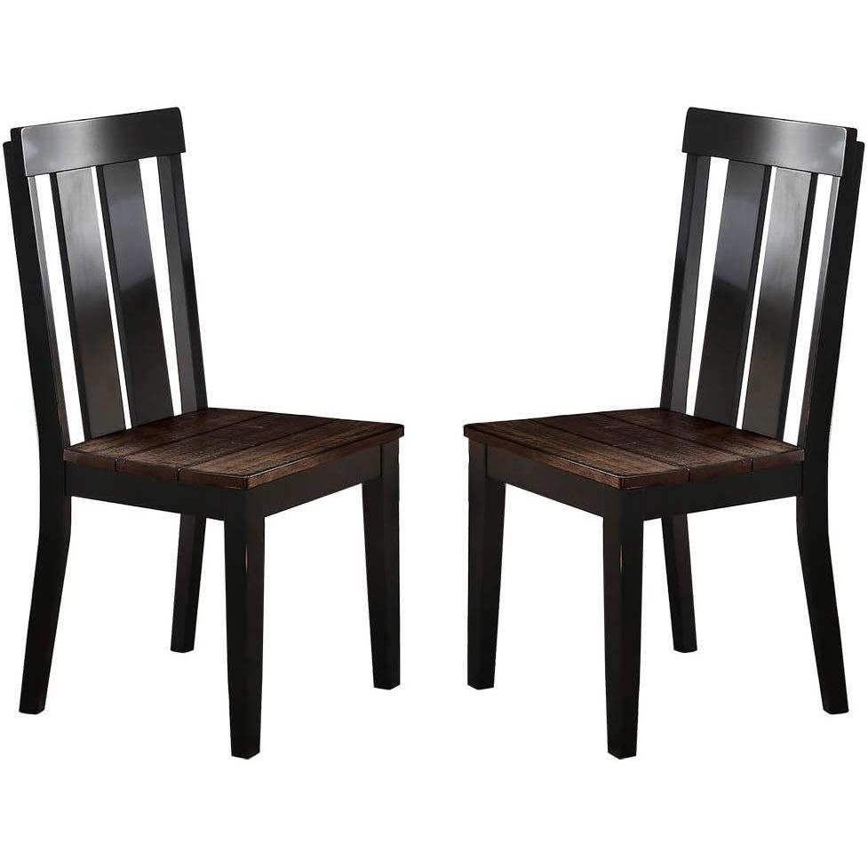 Natural Solid wood Dark Brown hues Set of 2 Chairs Dining Room Seatings Chair