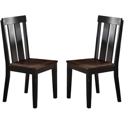 Natural Solid wood Dark Brown hues Set of 2 Chairs Dining Room Seatings Chair