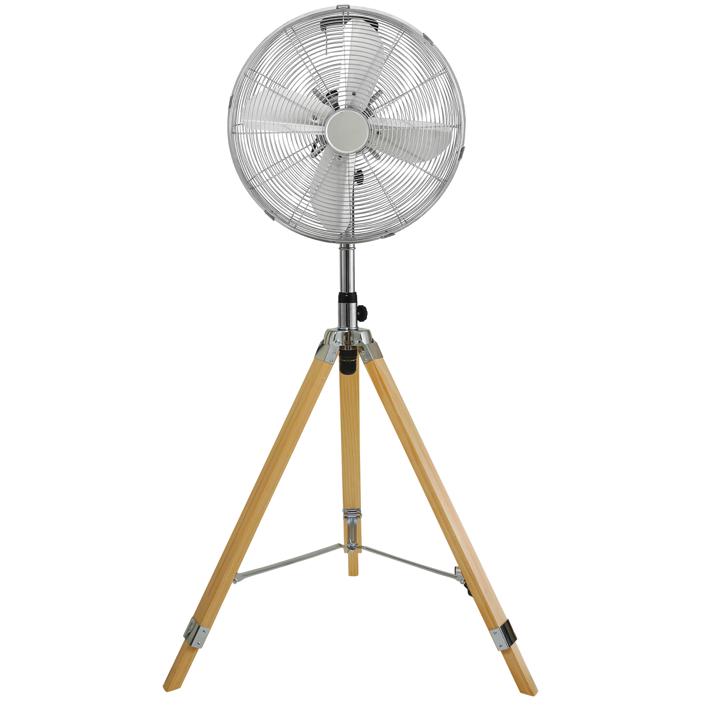 Retro Tripod Fan, Home Air Circulation Nostalgic Vertical Fan, 3 Speeds, Adjustable Height, Silver-16 Inch, 16 Inch