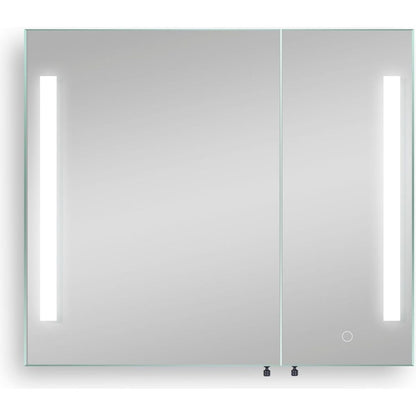 30x26 inch Black LED Mirror Medicine Cabinet Surface, Defogger, Anti-Fog, Dimmable Lights Brightness Memory