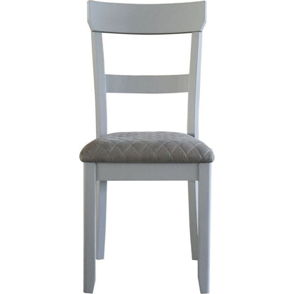 House Marchese Side Chair, Two Tone Gray Fabric & Pearl Gray Finish