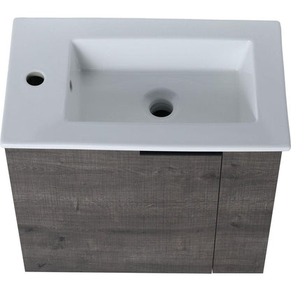 Bathroom Vanity with Sink 22 Inch for Small Bathroom, Floating Bathroom Vanity with Soft Close Door, Small Bathroom Vanity with Sink, 22x13 (KD-Packing)