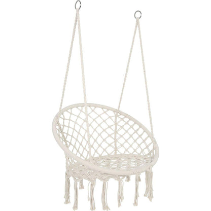 Hammock Chair Macrame Swing Max 330 Lbs Hanging Cotton Rope Hammock Swing Chair for Indoor and Outdoor