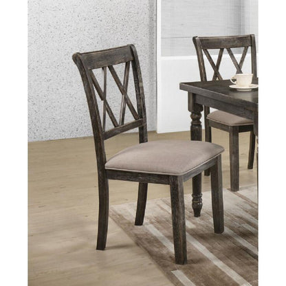 Claudia II Side Chair (Set-2) in Fabric & Weathered Gray