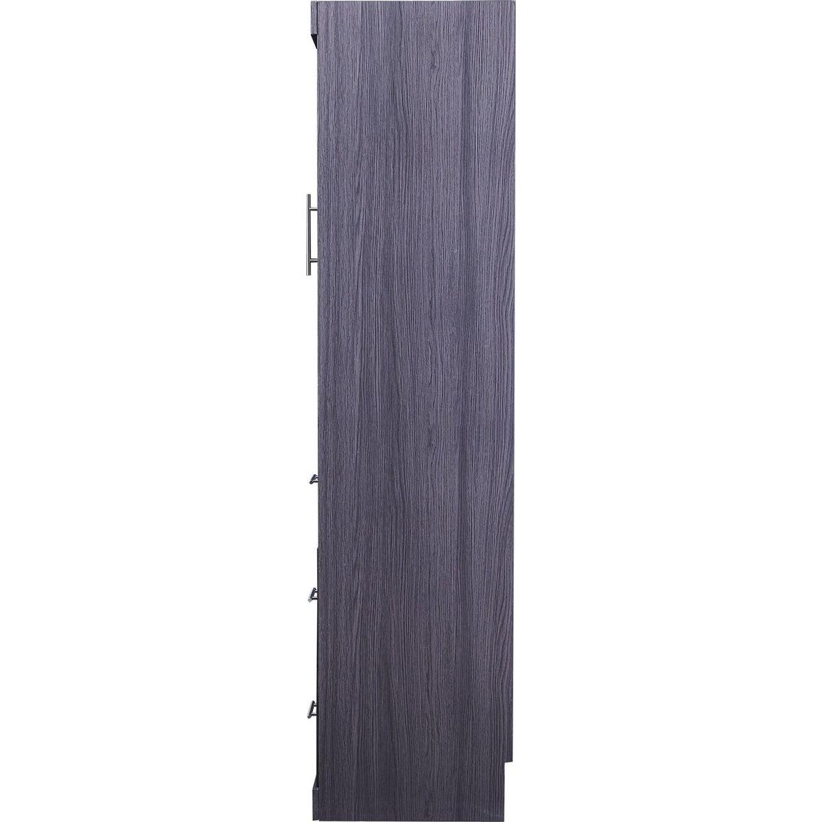 Full Size Murphy Bed with Wardrobe and Drawers, Storage Bed, can be Folded into a Cabinet, Gray