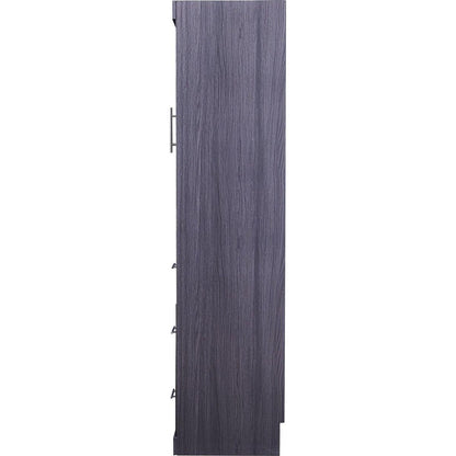 Full Size Murphy Bed with Wardrobe and Drawers, Storage Bed, can be Folded into a Cabinet, Gray