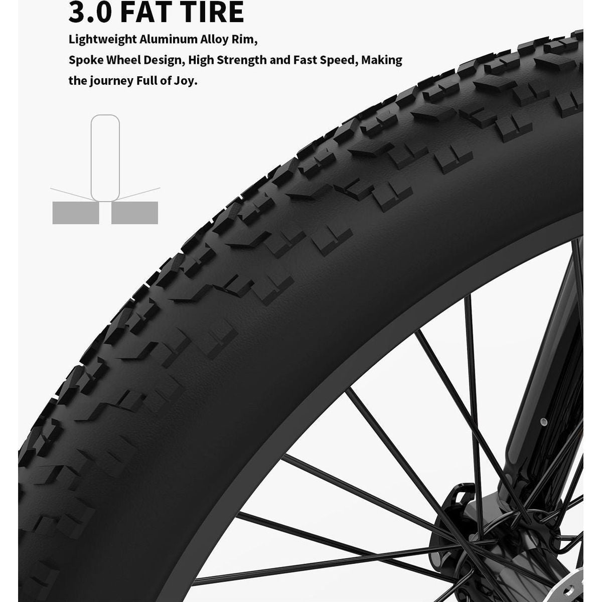 26" 1500W Electric Bike Fat Tire P7 48V 20AH Removable Lithium Battery for Adults S17-1500W