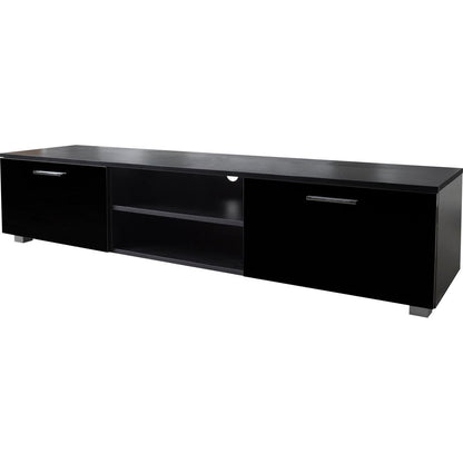 Black TV Stand for 70 Inch TV Stands, Media Console Entertainment Center Television Table, 2 Storage Cabinet with Open Shelves for Living Room Bedroom