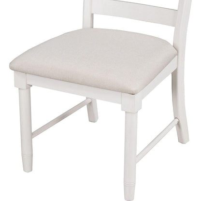 5-Piece Retro Functional Dining Table Set Wood Round Extendable Dining Table and 4 Upholstered Dining Chairs (Antique White) - Streamdale Furniture