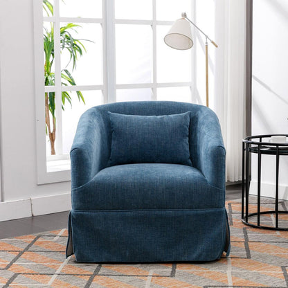 degree Swivel Accent Armchair Linen Blend Blue