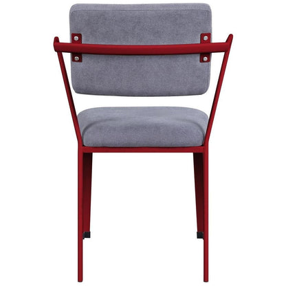 CarChair, Gray Fabric & Red