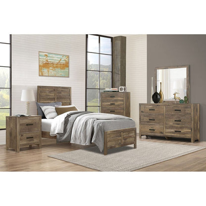 Bedroom Wooden Nightstand 1pc Weathered Pine Finish 2x Drawers Transitional Style Furniture