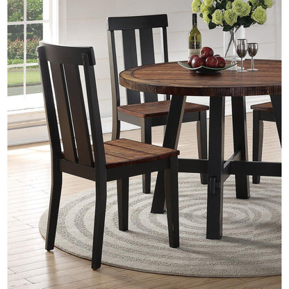 Natural Solid wood Dark Brown hues Set of 2 Chairs Dining Room Seatings Chair