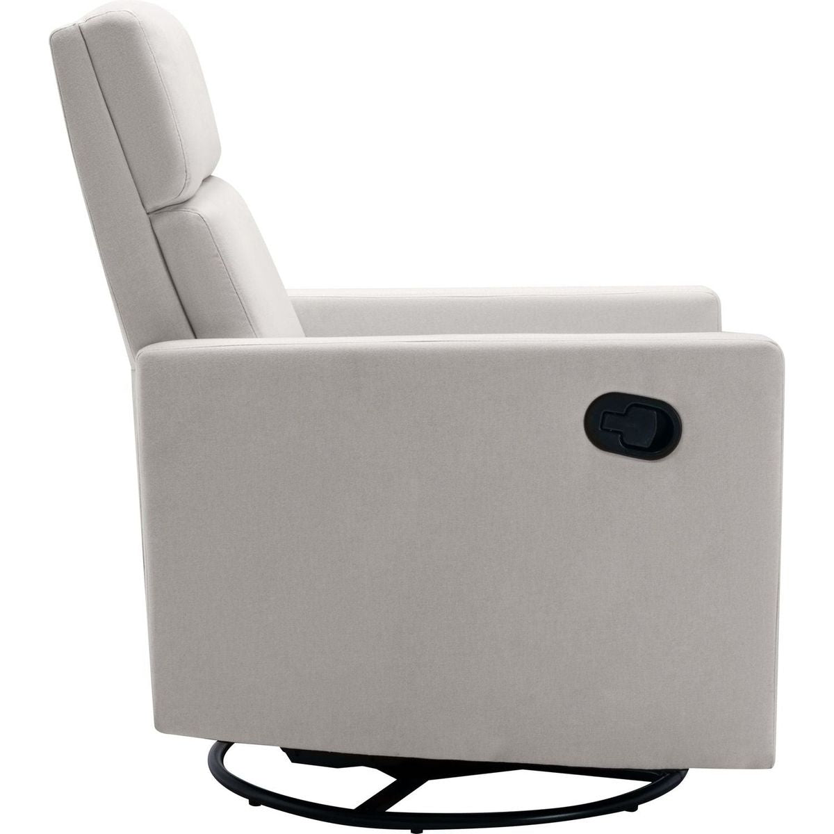 Modern Upholstered Rocker Nursery Chair Plush Seating Glider Swivel Recliner Chair, Beige