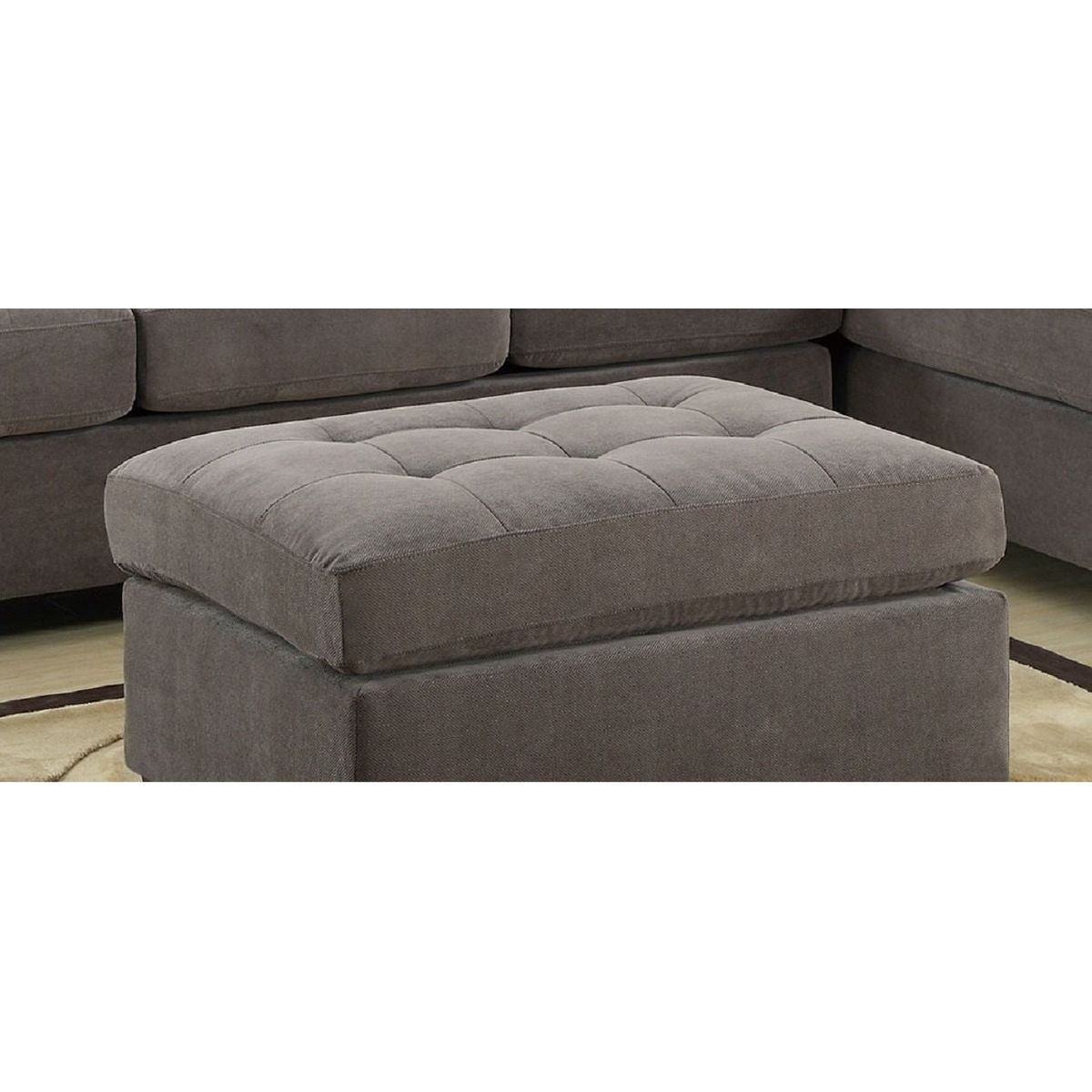 Cocktail Ottoman Waffle Suede Fabric Charcoal Color W Tufted Seats Ottomans Hardwoods