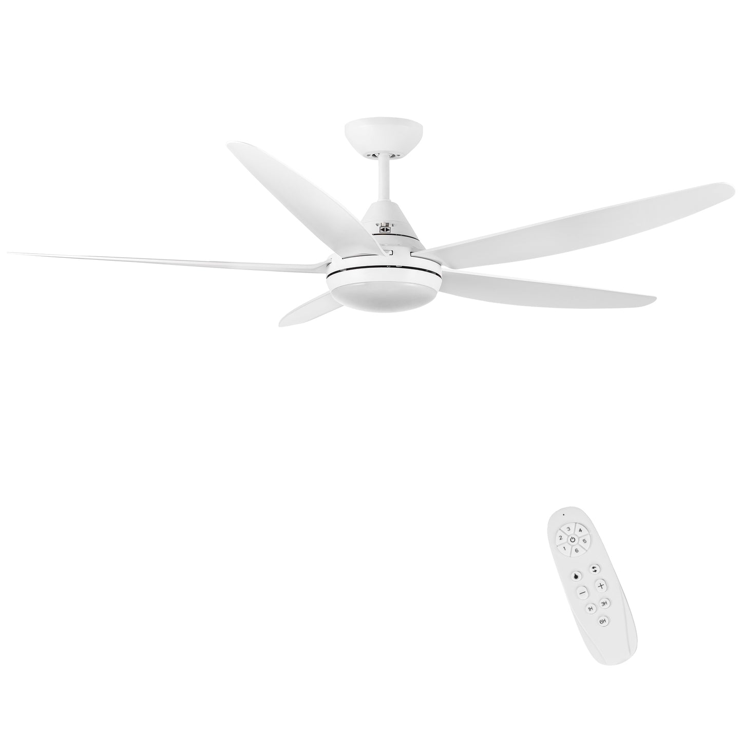 56 In Intergrated LED Ceiling Fan Lighting with White ABS Blade