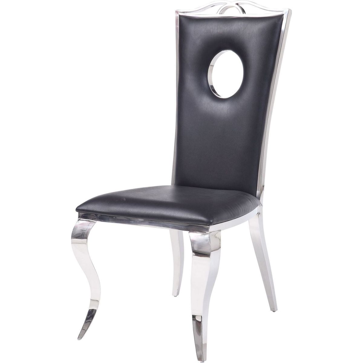 Cyrene Side Chair (Set-2) in PU & Stainless Steel