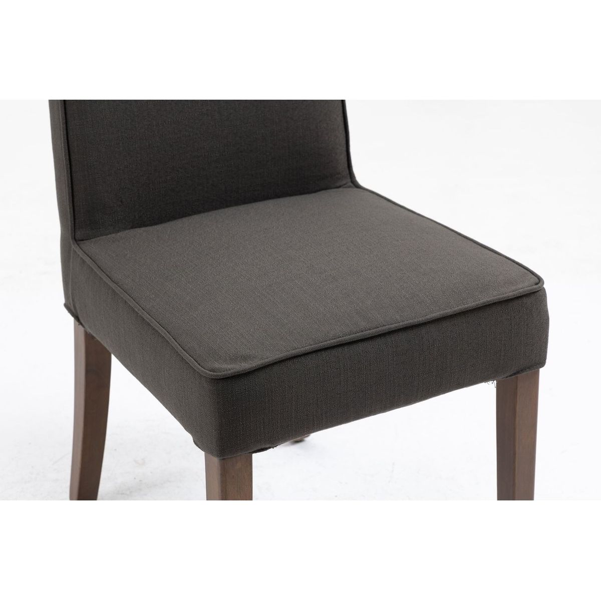 Cover Removable Interchangeable and Washable Gray Linen Upholstered Parsons Chair with Solid Wood Legs 2 PCS